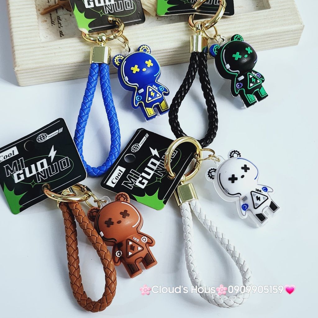 Móc Khoá Bearbrick Bóng Dây da