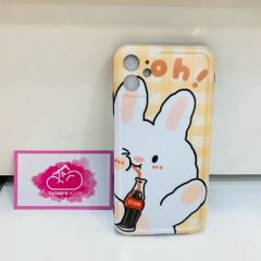 Case Ốp điện thoại iPhone Gấu và Thỏ Oh! Nước ngọt Nhám bóng nền caro vàng (2 mẫu)