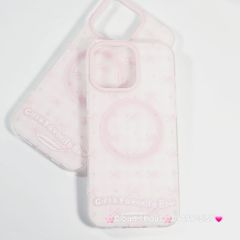 Case Ốp điện thoại iPhone Magsafe Nền Hồng Nơ Hồng Girl's Favorite Bow ZoozooCase iPhone 12/13/14/15/16/Pro/Promax
