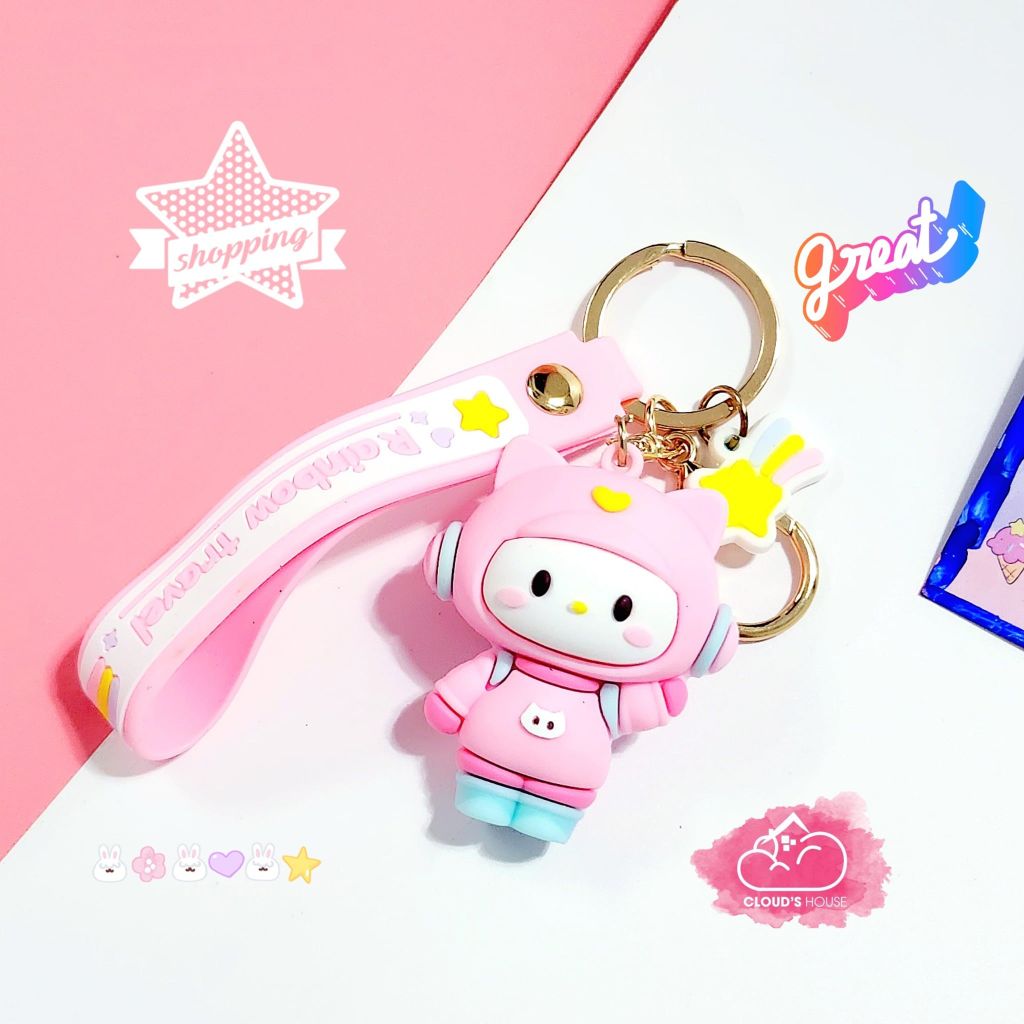 MÓC KHÓA Cậu bé Phi Hành Gia Đeo Balo Rainbow Travel