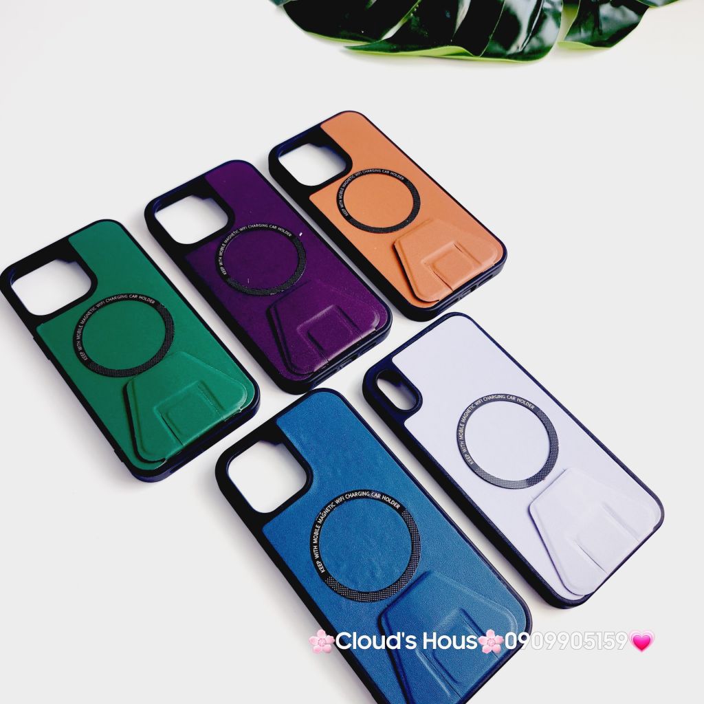 Case Ốp điện thoại iPhone Da Magsafe Chống dựng đơn giản iPhone X/XSM/11/12/13/14/15/Pro/Promax