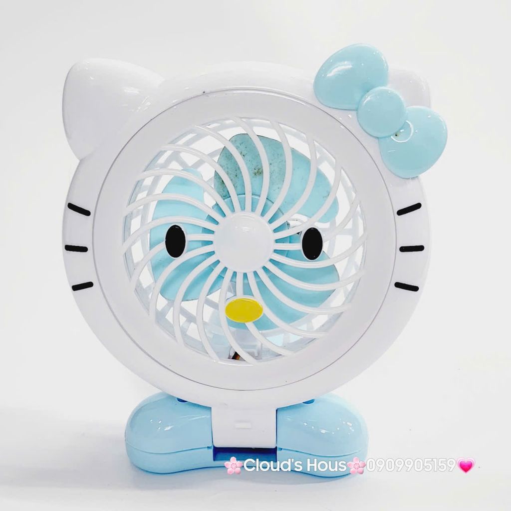 Mini Fan - Quạt Cầm Tay Hello Kitty Xanh dương