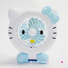 Mini Fan - Quạt Cầm Tay Hello Kitty Xanh dương