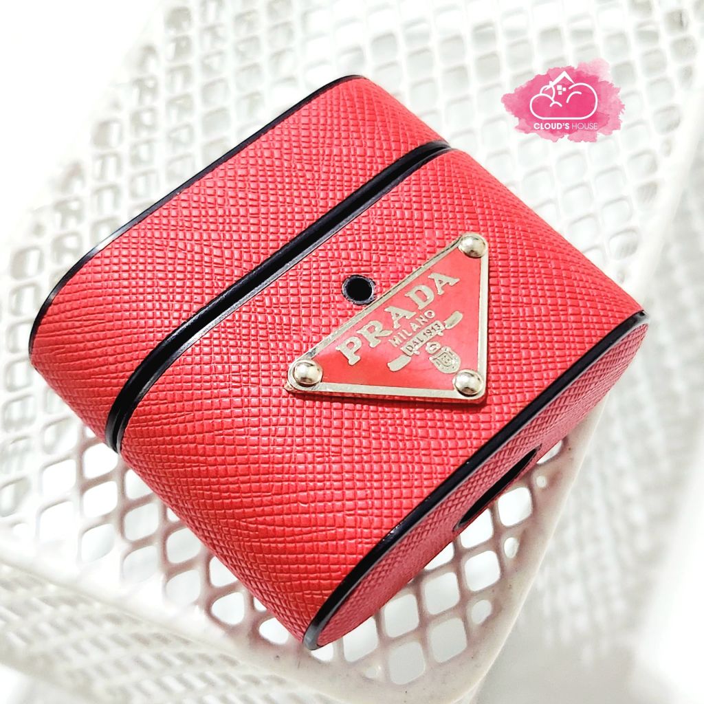 COVER AIRPOD Prada Nhám da Hộp form tròn (6 màu) Airpod 1/2/3/Pro/Pro2