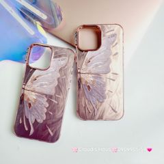 Case Ốp điện thoại iPhone Con Bướm Butterfly Hologram Nền Hồng iPhone 11/12/13/14/15/Pro/Promax