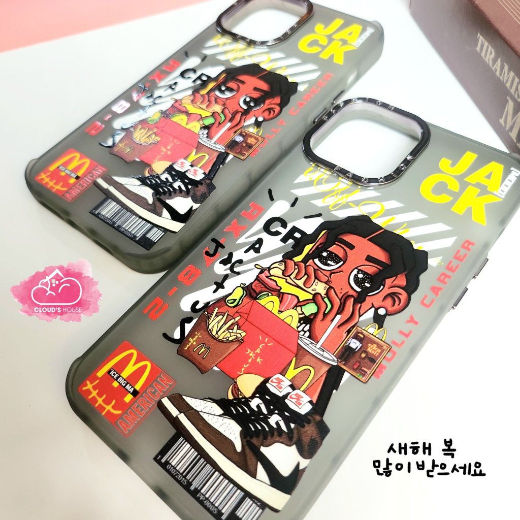 Case Ốp điện thoại iPhone Jack ngầu nhám viền cam fashion titan iPhone 11/12/13/14/Pro/Promax