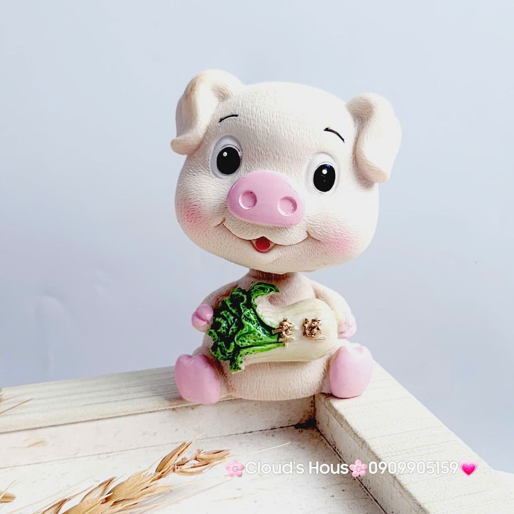 Bộ tượng 3 chú heo ăn trái cây (100k/1 bộ)