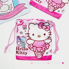 Túi Vải Dây Rút mini Hello Kitty & Doraemon