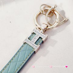 Móc Khóa Dây Da Hermes Đính đá Sang chảnh