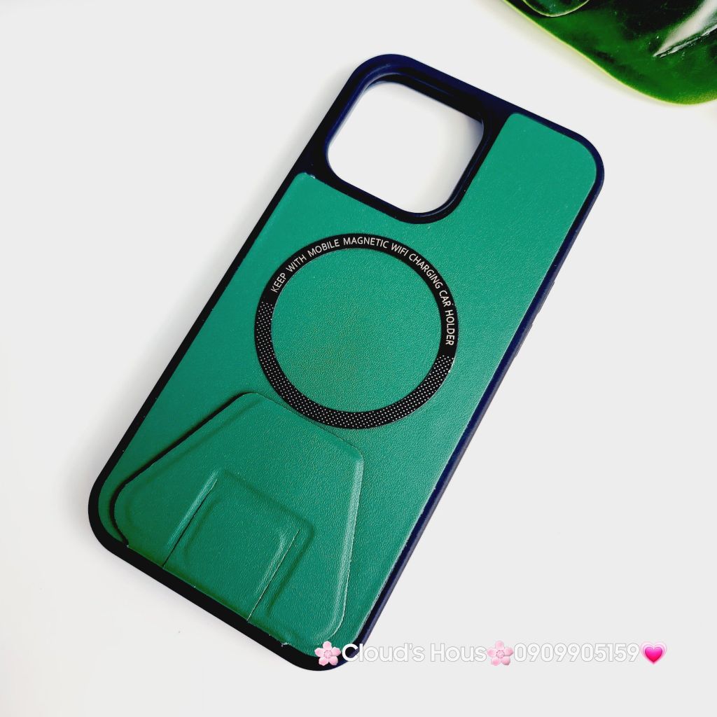 Case Ốp điện thoại iPhone Da Magsafe Chống dựng đơn giản iPhone X/XSM/11/12/13/14/15/Pro/Promax