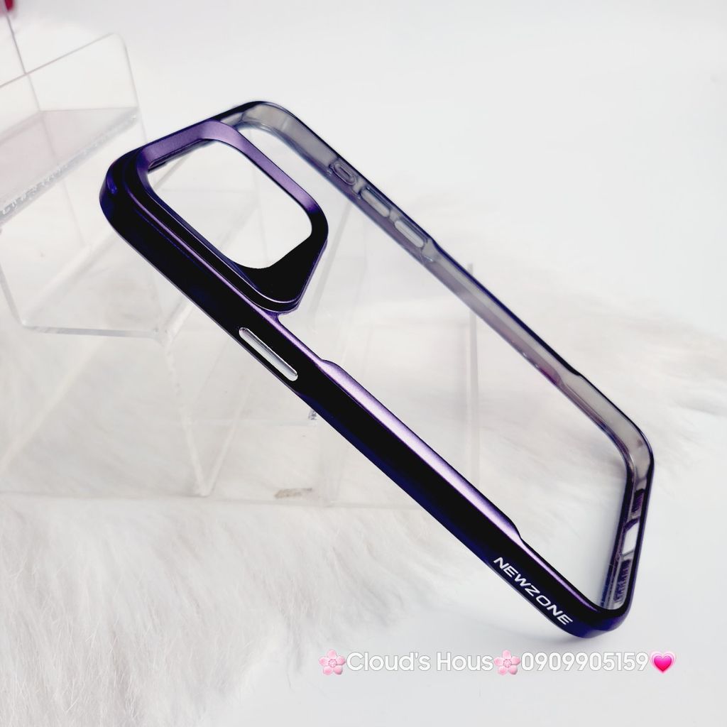 Case Ốp điện thoại iPhone Bolema Trong Nhám Viền Màu iPhone 13/14/15/Pro/Promax ( trong không vàng)