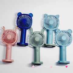 Mini Fan - Quạt Cầm Tay Tai Thú Nhiều Màu ( có đế rời để bàn)