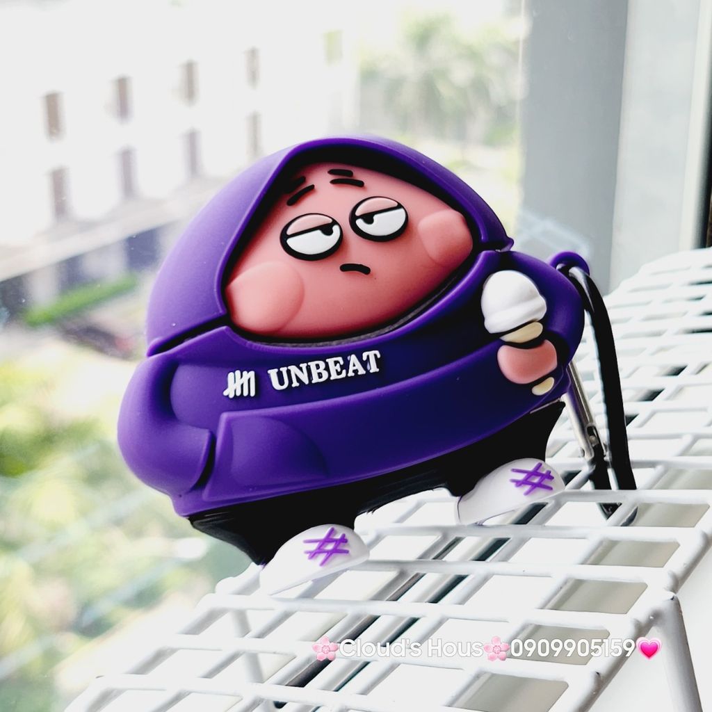 Cover Case Vỏ bảo vệ Airpod Su dẻo Bé Mập áo Tím Airpod 1/2/3/Pro/Pro2