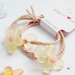 Đồ cột tóc dây thun Charm Hoa trong nhiều màu (cặp)