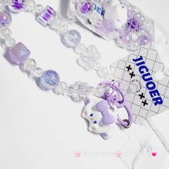 Vòng charm đeo tay hoạt hình kute Thỏ Tai Dài Nơ Tím