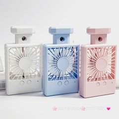 Mini Fan - Quạt Cầm Tay - Để Bàn Dáng Nước Hoa Có Phun Sương