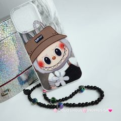 Case Ốp điện thoại iPhone Labubu Hoa Cúc Ánh Lông Vũ Bạc Hologram iPhone 7+/8+/X/XSM/11/12/13/14/15/Plus/Pro/Promax