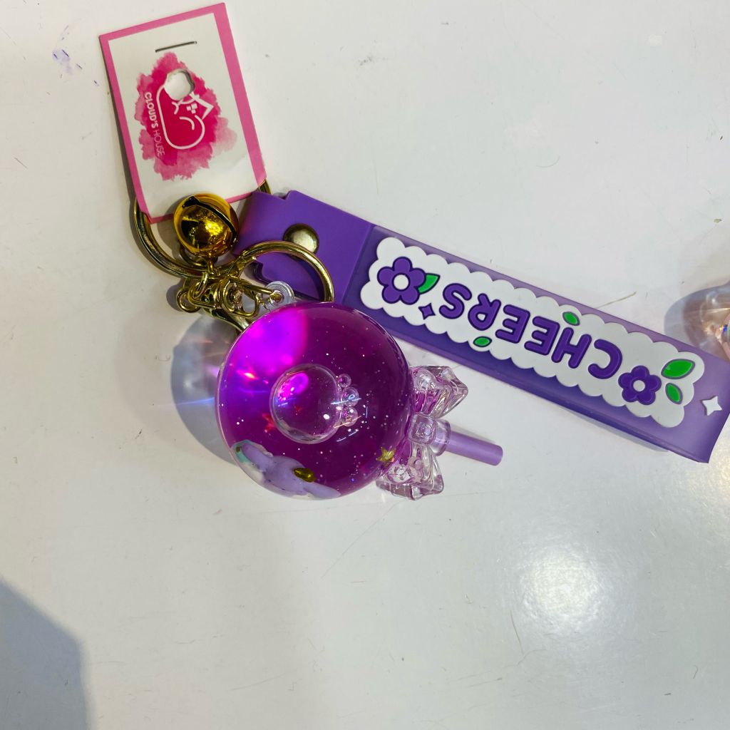 MÓC KHOÁ Kẹo Mút Bling Bling Nước