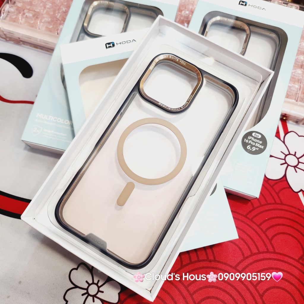 Case Ốp điện thoại iPhone Ốp Hoda Multicolor hỗ trợ sạc không dây cao cấp chính hãng cho 16 Pro, 16 Pro Max