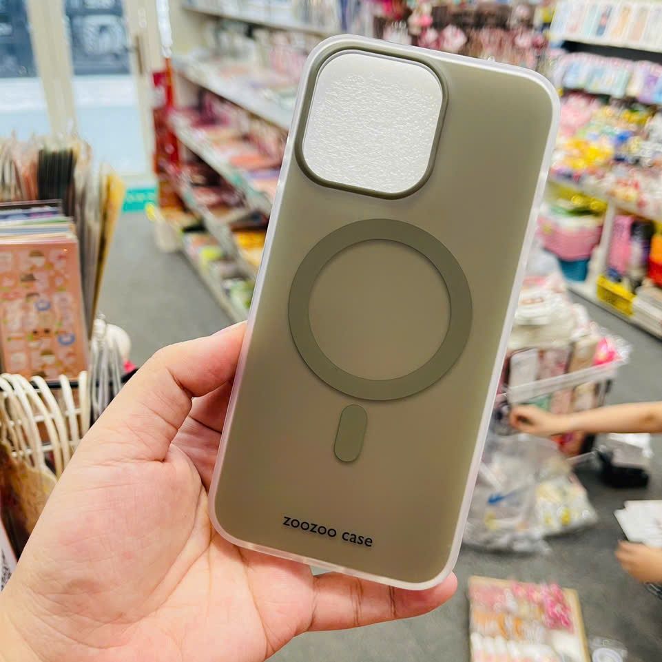 Case Ốp điện thoại iPhone Trong Nhám Magsafe Xanh rêu Zoozoo Case iPhone 12/13/14/15/Pro/Promax
