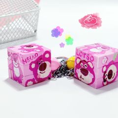 Móc khóa Gấu dâu Lotso Rubik có chuông