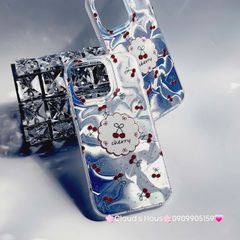 Case Ốp điện thoại iPhone Cherry Ánh Bạc Hologram iPhone 12/13/14/15/Pro/Promax
