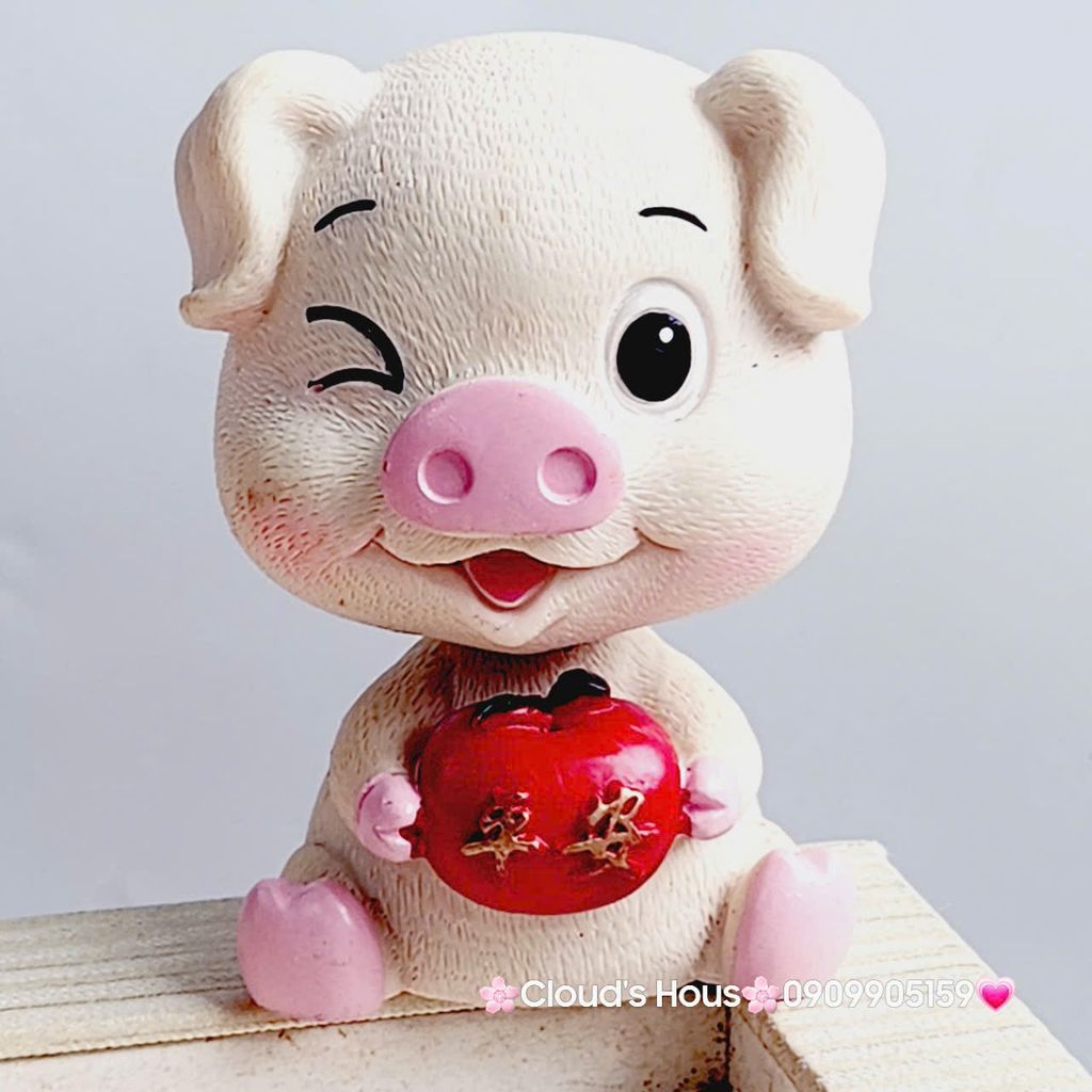 Bộ tượng 3 chú heo ăn trái cây (100k/1 bộ)