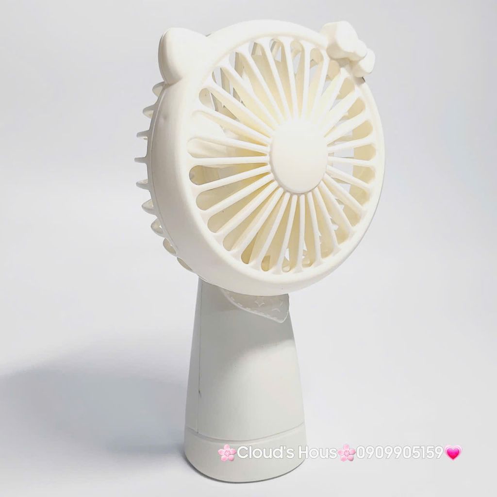 Mini Fan - Quạt Cầm Tay - Để Bàn Tai Mèo Màu Trơn Nhiều Màu