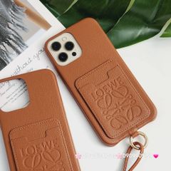 Case Ốp điện thoại iPhone Da LOEWE Đựng Card kèm dây đeo iPhone 11/12/13/14/Pro/Promax