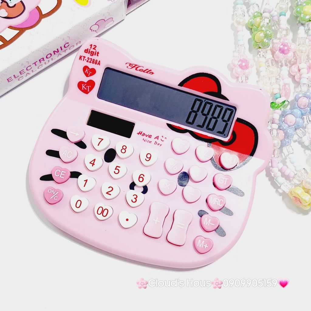 Máy Tính Hello Kitty Màu Hồng Nhạt Mặt Tròn KT-2288A ( nhỏ)