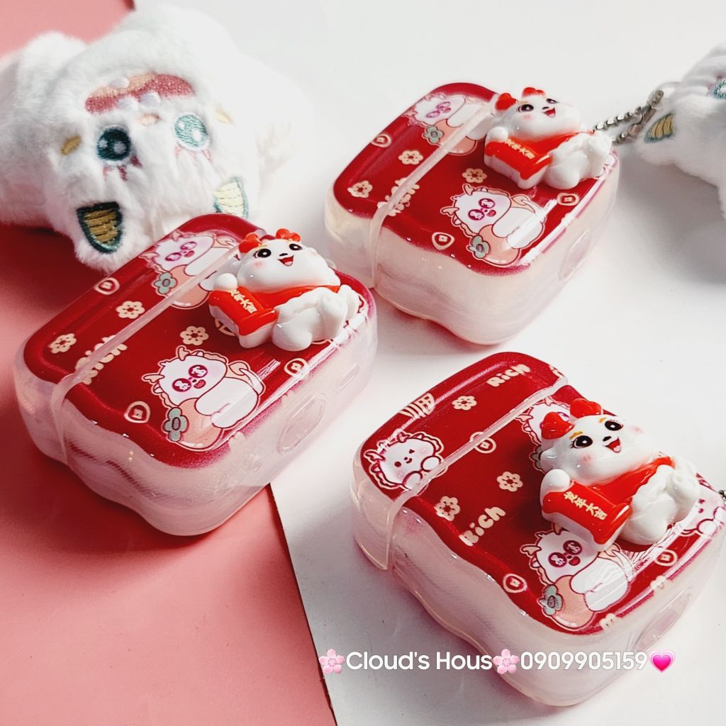 Cover Case Vỏ bảo vệ Airpod Lân Đỏ TẾT Airpod 1/2/3/Pro/Pro2