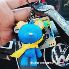 Móc Khóa Gấu Sọc Đeo Khăn InsBear