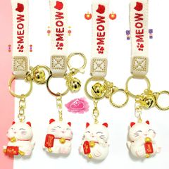 Móc khoá Mèo May Mắn Mập Ú Meow - Dây vải - TẾT
