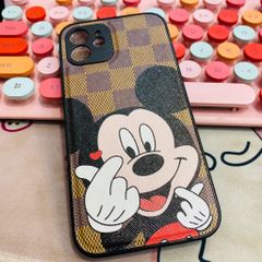 Case Ốp điện thoại iPhone Nhám da Mickey LV iPhone 7plus/X/XSm/11/11Promax/12/12Pro/12Promax