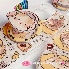 Case Ốp điện thoại iPhone Mèo Mập Lười Nice Day Kèm Popsocket Magsafe Nam Châm iPhone 11/12/13/14/15/Pro/Promax