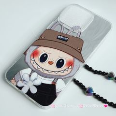 Case Ốp điện thoại iPhone Labubu Hoa Cúc Ánh Lông Vũ Bạc Hologram iPhone 7+/8+/X/XSM/11/12/13/14/15/Plus/Pro/Promax