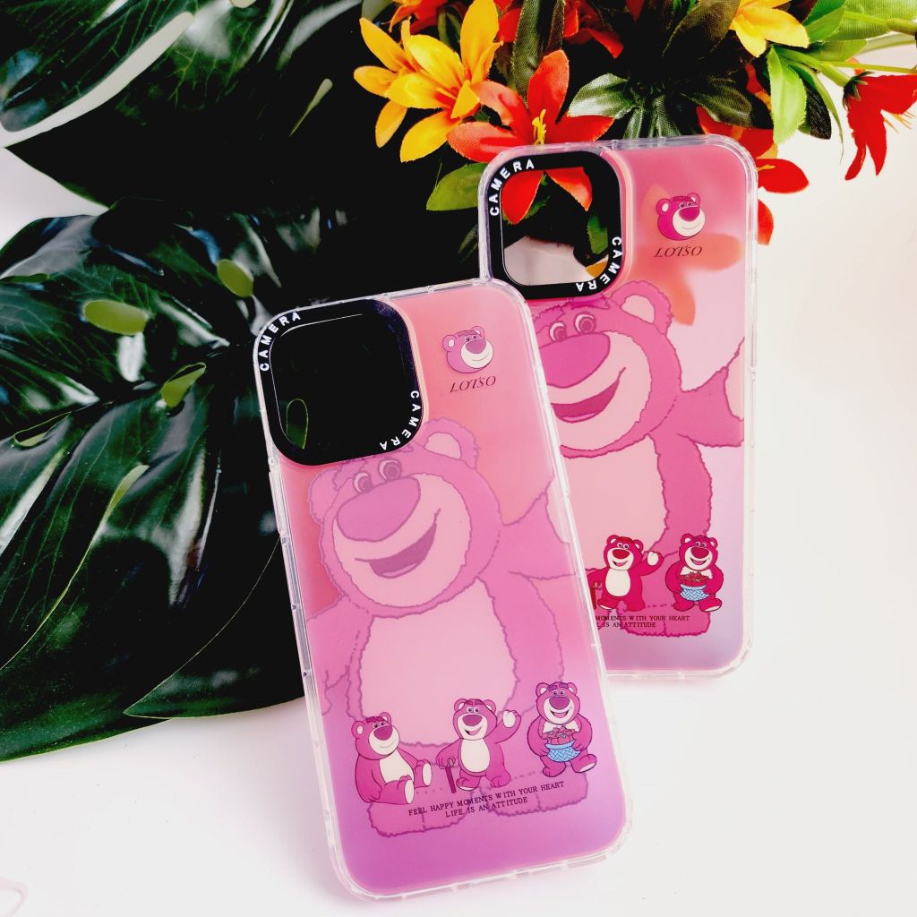 Case Ốp điện thoại iPhone Gấu dâu Lotso hologram iPhone 11/12/13/14/Pro/Promax