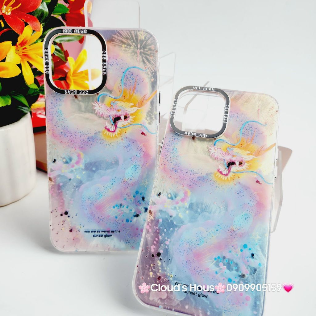 Case Ốp điện thoại iPhone Rồng Hologram viền camera titan iPhone 11/12/13/14/15/Pro/Promax - TẾT