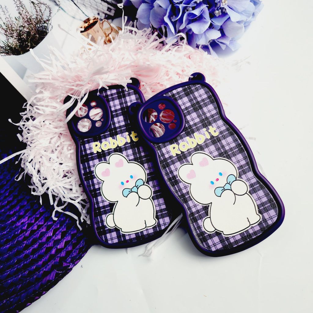 CASE IPHONE NHÁM DA TAI GẤU Tím  - THỎ Rabbit