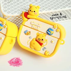 Cover Case Vỏ bảo vệ Airpod Gấu Pooh Su dẻo Icon 3D nổi Airpod 1/2/3/Pro/Pro2