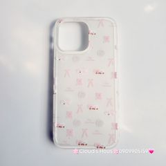 Case Ốp điện thoại iPhone Nơ Sticker Dễ Thương Nền Trắng iPhone 11/12/13/14/15/Pro/Promax