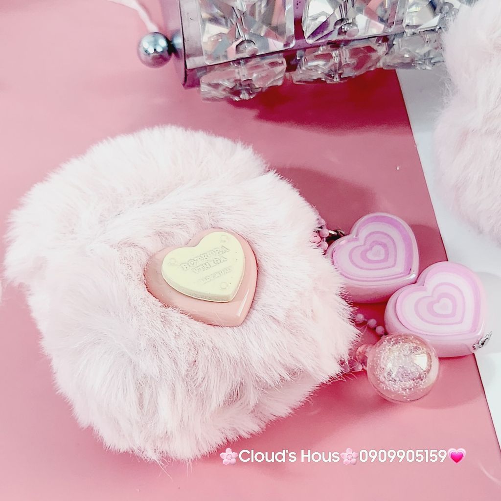 Cover Case Vỏ bảo vệ Airpod Lông Hồng trái Tim kèm móc khóa Airpod 1/2/3/Pro/Pro2