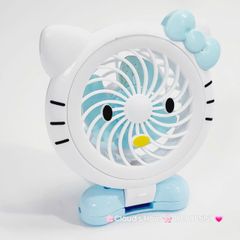 Mini Fan - Quạt Cầm Tay Hello Kitty Xanh dương