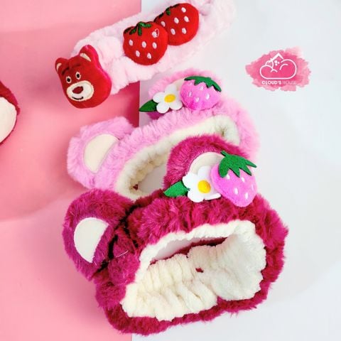 Băng đô make up Gấu hồng Lotso fruit strawberry