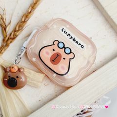 Cover Case Vỏ bảo vệ Airpod Chuột Capybara phao gợn sóng Airpod 1/2/3/Pro/Pro2