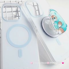 Case Ốp điện thoại iPhone Trong Nhám Magsafe Xanh dương Pastel Zoozoo Case iPhone 12/13/14/15/Pro/Promax