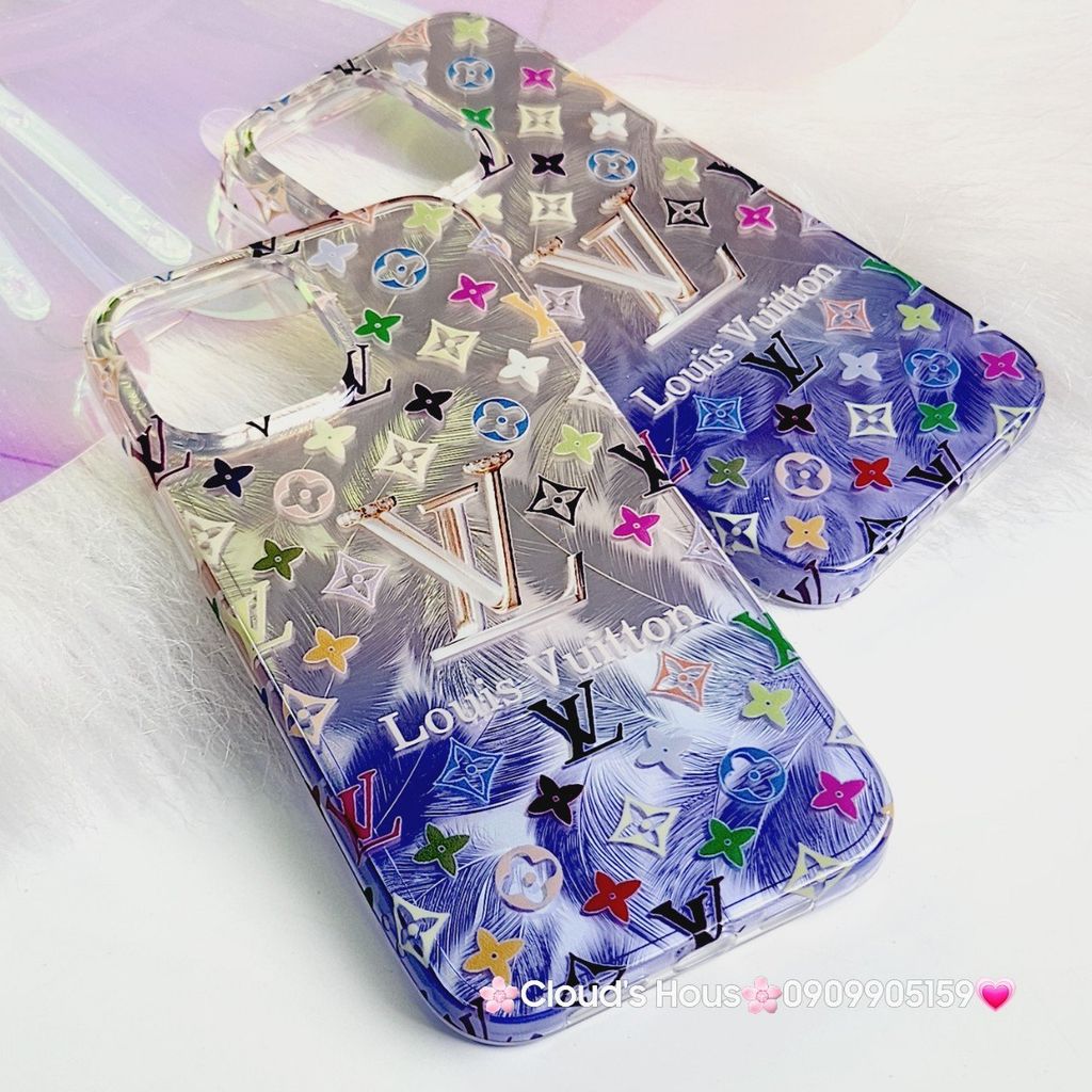 Case Ốp điện thoại iPhone LV ombre hai màu ánh xà cừ iPhone 11/12/13/14/15/Pro/Promax