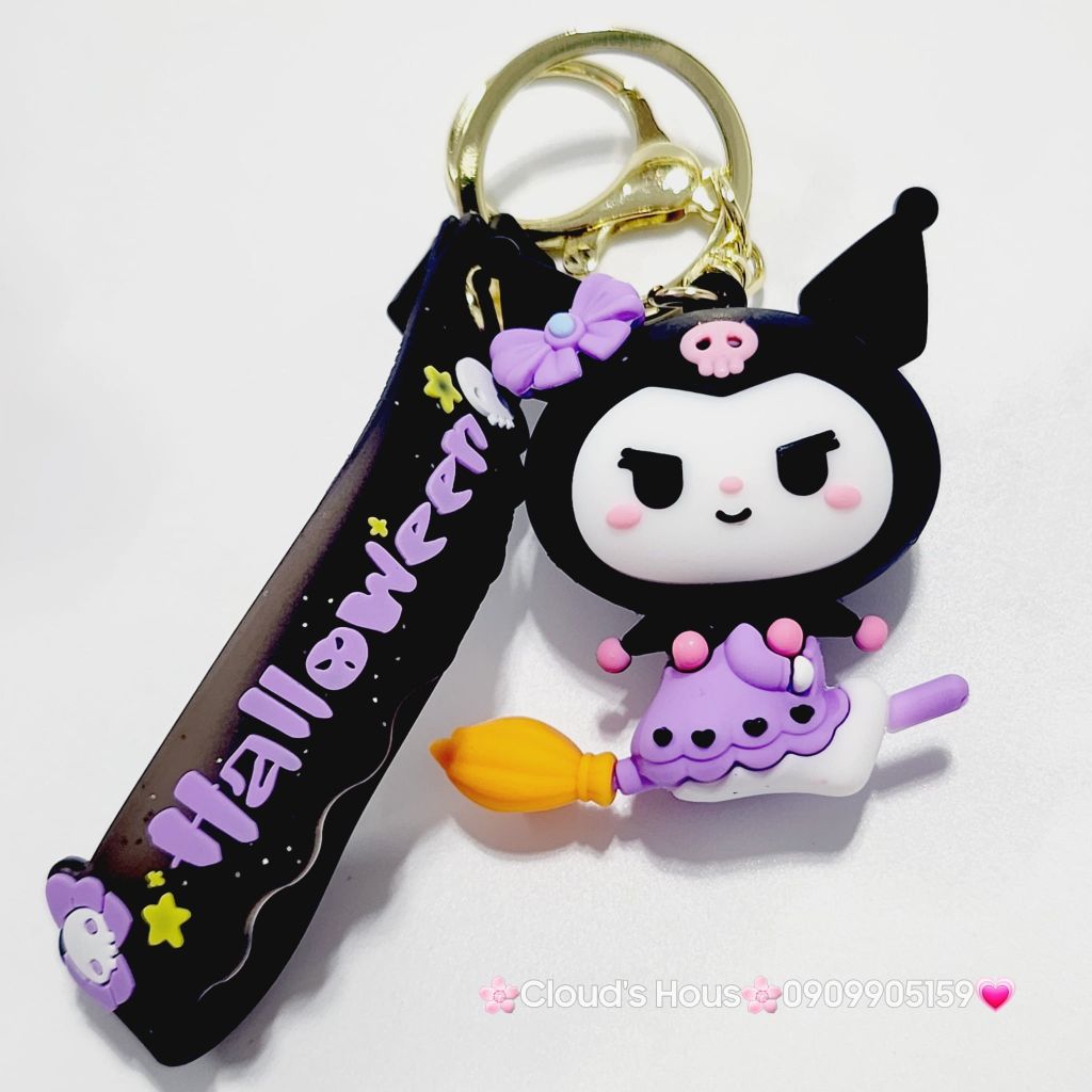 Móc Khóa Kuromi Đen dây Halloween