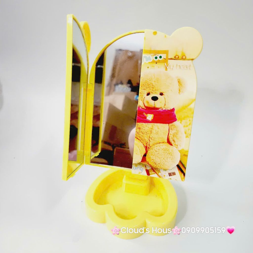 Gương Để Bàn Có Nắp Kèm Để Phụ Kiện