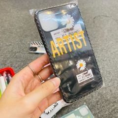Case Ốp điện thoại iPhone Hoa cúc Nike form vuông bóng kèm Popsocket